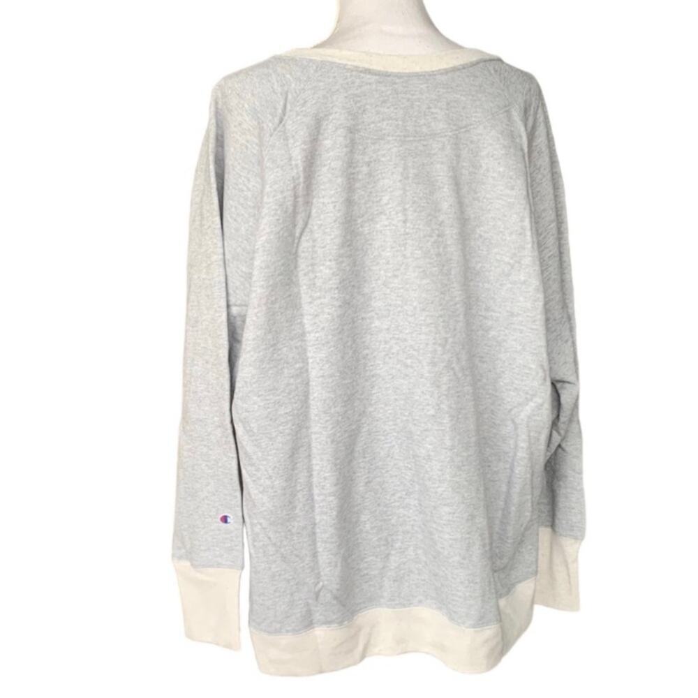 Champion Oxford Fleece pullover sweatshirt grey plus size 4X logo classic - Picture 2 of 13